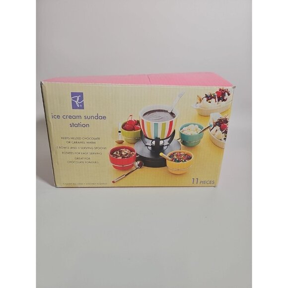 Presidents Choice Ice Cream Sundae Station -Lazy Susan Serving Set - Picture 2 of 7